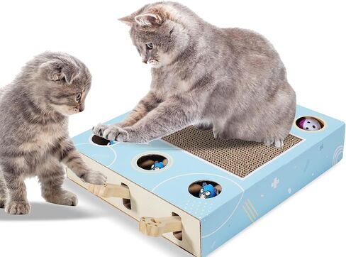 لعبة Whack A Mole Cat، خدش القطط، لوح خدش القطط 3 في 1، ألعاب القطط للقطط البالغة في الأماكن المغلقة التي تشعر بالملل، لعبة القطط التفاعلية، لعبة القطط مع وسادة خدش، عجلات القطط للقطط الداخلية in Saudi Arabia