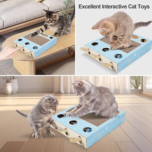 لعبة Whack A Mole Cat، خدش القطط، لوح خدش القطط 3 في 1، ألعاب القطط للقطط البالغة في الأماكن المغلقة التي تشعر بالملل، لعبة القطط التفاعلية، لعبة القطط مع وسادة خدش، عجلات القطط للقطط الداخلية in Saudi Arabia