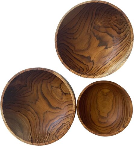 eco friendly, healthy Natural teak Wooden Bowls Hand-Carved Dip Tray Bowl Ideal for Appetizers, Dips, Sauce, Nuts, Olives, Seeds, Desserts made by Balinese artisans (open, Small) in Saudi Arabia