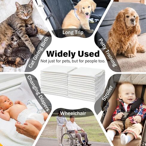 وسادات داخلية للاستعمال مرة واحدة بتصميم مقاوم للتسرب وسريع الجفاف لعلاج سلس البول، وسادات ماصة وغير قابلة للتسرب للكلاب والجراء للتدريب على استخدام المرحاض، عدد 5 وسادات حماية منزلية مقاس 24 × 24 بوصة - باللون الأبيض in Kuwait