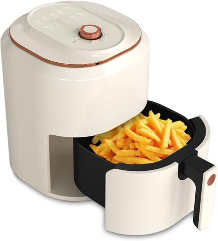 Air Fryer, 8 Quart Family Size Electric Cooker Oilless with 10 Cooking Functions, LCD Digital Touch Screen with Precise Temperature Control, Shake Reminder Function, 2000W, UL Listed (White) in Saudi Arabia