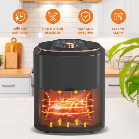 Air Fryer, 8 Quart Family Size Electric Cooker Oilless with 10 Cooking Functions, LCD Digital Touch Screen with Precise Temperature Control, Shake Reminder Function, 2000W, UL Listed (White) in Saudi Arabia