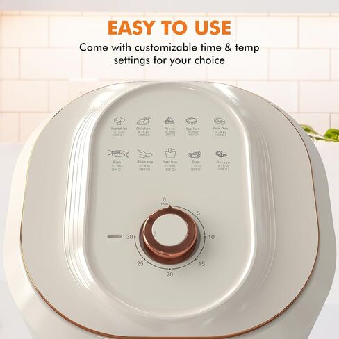 Air Fryer, 8 Quart Family Size Electric Cooker Oilless with 10 Cooking Functions, LCD Digital Touch Screen with Precise Temperature Control, Shake Reminder Function, 2000W, UL Listed (White) in Saudi Arabia
