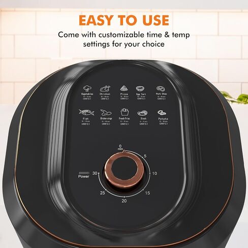 Air Fryer, 8 Quart Family Size Electric Cooker Oilless with 10 Cooking Functions, LCD Digital Touch Screen with Precise Temperature Control, Shake Reminder Function, 2000W, UL Listed (White) in Saudi Arabia