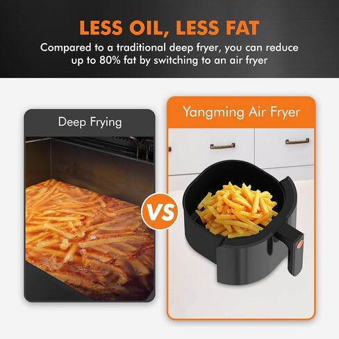 Air Fryer, 8 Quart Family Size Electric Cooker Oilless with 10 Cooking Functions, LCD Digital Touch Screen with Precise Temperature Control, Shake Reminder Function, 2000W, UL Listed (White) in Saudi Arabia