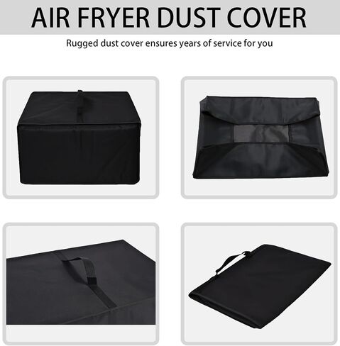 Air Fryer Dust Cover Heat-Resistant Waterproof Protective Cover Nylon Fabric Air Fryer Cover for Ninja Air Fryer Pro AF141 4-in-1 with 5 QT Capacity (Black) in Kuwait
