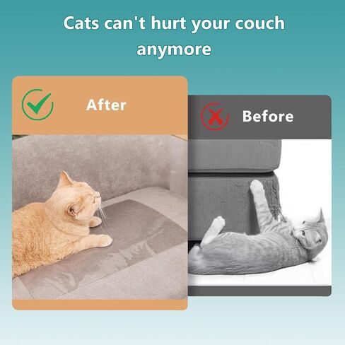 20 عبوة من واقي الأثاث المضاد للخدش للقطط، واقيات زوايا الأريكة للقطط، مانع خدش القطط الشفاف للأثاث، واقي أريكة القطط ذاتي اللصق لجدران الأبواب (17 × 12 + 17 × 6) in Kuwait