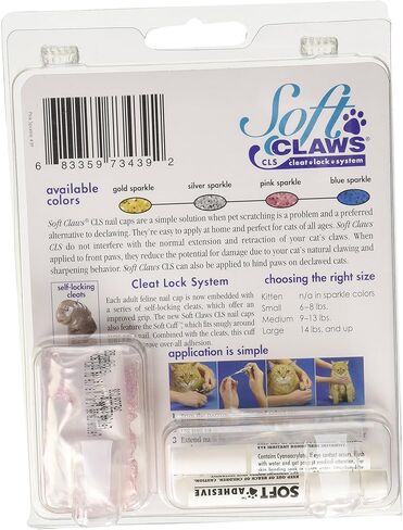 Feline Soft Claw Nail Caps, Large, Pink Sparkle in Kuwait