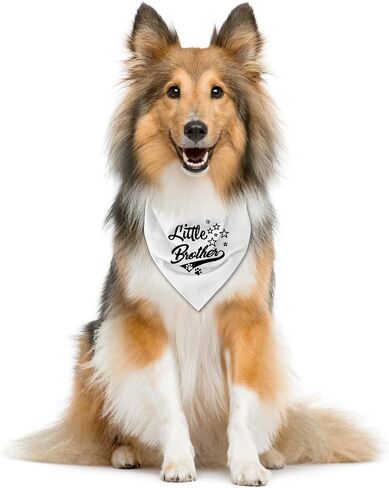 Little Brother Dog Bandana، Dog Bandana، ملحقات وشاح أبيض للكلاب الأليفة، وشاح مثلث يكشف عن جنس الكلاب الأليفة، باندانا لطيفة ومضحكة للكلاب، باندانا للكلاب الصغيرة والمتوسطة والكبيرة (C9) in Saudi Arabia