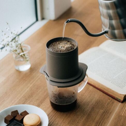HARIO BATON Series BT-CFOD-01 Café All Dripper Coffee Drip for 1 Cup, Stainless Steel Mesh, Made in Japan in Saudi Arabia