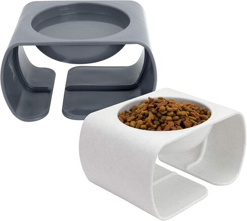 Kitty City Raised Cat Food Bowl Collection/Stress Free Pet Feeder and Waterer and Slow Feed Bowls in Saudi Arabia