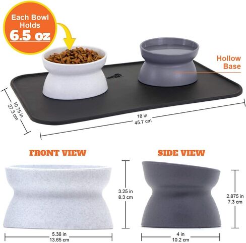 Kitty City Raised Cat Food Bowl Collection/Stress Free Pet Feeder and Waterer and Slow Feed Bowls in Saudi Arabia