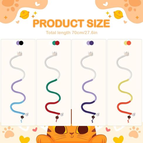 Giantree 4 Pcs Cat Chew Toy for Teeth Cleaning, 27.56" Cat Catnip Rope Toys for Indoor Cats Toys Chew Ropes Interactive Cat Nip Kitty Toys for All Breeds (Solid Color, Rope) in Saudi Arabia