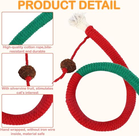 Giantree 4 Pcs Cat Chew Toy for Teeth Cleaning, 27.56" Cat Catnip Rope Toys for Indoor Cats Toys Chew Ropes Interactive Cat Nip Kitty Toys for All Breeds (Solid Color, Rope) in Saudi Arabia