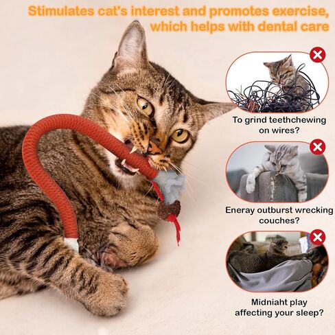 Giantree 4 Pcs Cat Chew Toy for Teeth Cleaning, 27.56" Cat Catnip Rope Toys for Indoor Cats Toys Chew Ropes Interactive Cat Nip Kitty Toys for All Breeds (Solid Color, Rope) in Saudi Arabia