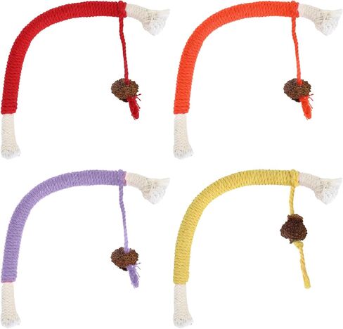 Giantree 4 Pcs Cat Chew Toy for Teeth Cleaning, 27.56" Cat Catnip Rope Toys for Indoor Cats Toys Chew Ropes Interactive Cat Nip Kitty Toys for All Breeds (Solid Color, Rope) in Saudi Arabia