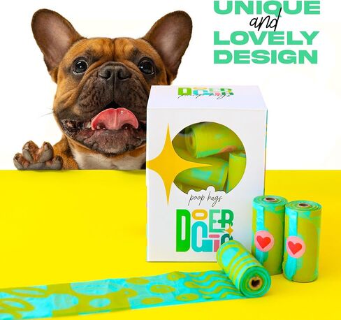 Dog Poop Bags, Lavender Scented Dog Waste Bags with Dispenser, Extra Thick Leak Proof Guarantee, Dog Waste Bag Refill Rolls, 270 Bags with Unique Designs. in Saudi Arabia