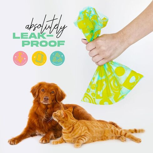 Dog Poop Bags, Lavender Scented Dog Waste Bags with Dispenser, Extra Thick Leak Proof Guarantee, Dog Waste Bag Refill Rolls, 270 Bags with Unique Designs. in Saudi Arabia