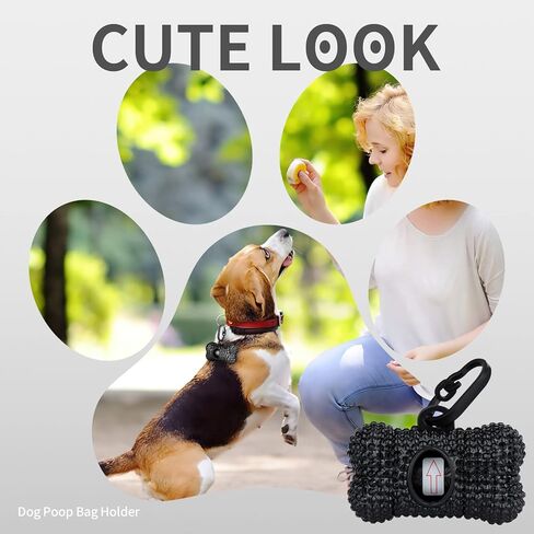 موزع أكياس نفايات الكلاب مع 10 لفات و150 كيسًا بلون عشوائي ومضادة للتسرب معطرة بكريستال لامع وحلقة تسلق، باللون الأبيض in Kuwait