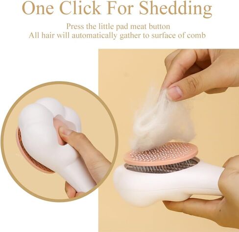 2023 فرشاة جديدة للعناية بشعر الحيوانات الأليفة للقطط أو الكلاب، نمط مخلب القطط، فرش تساقط الشعر الطويل القصير للحيوانات الأليفة، فرشاة مشط ذاتية التنظيف من Achicklead للقطط تزيل تشابك الفراء السائب (زر التحرير) in Kuwait