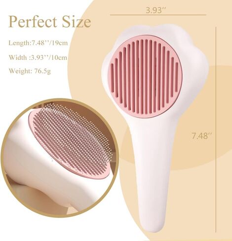 2023 فرشاة جديدة للعناية بشعر الحيوانات الأليفة للقطط أو الكلاب، نمط مخلب القطط، فرش تساقط الشعر الطويل القصير للحيوانات الأليفة، فرشاة مشط ذاتية التنظيف من Achicklead للقطط تزيل تشابك الفراء السائب (زر التحرير) in Kuwait