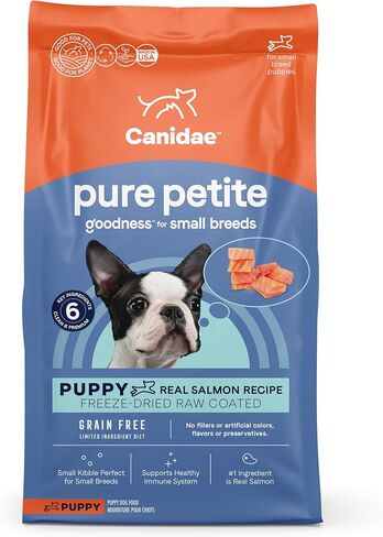 Canidae Pure Petite Premium Freeze-Dried Raw Coated Puppy Food for Small Breeds, Real Salmon Recipe, 10 lbs, Grain Free in Saudi Arabia
