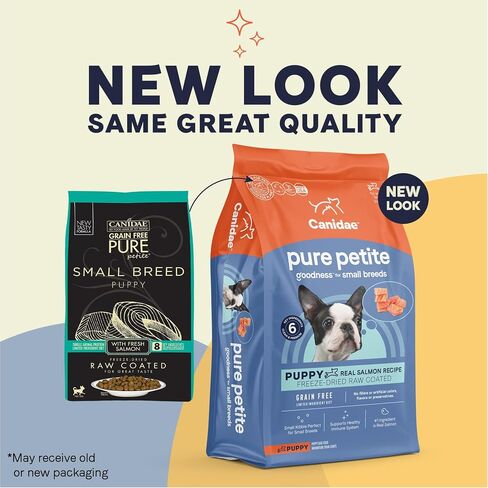 Canidae Pure Petite Premium Freeze-Dried Raw Coated Puppy Food for Small Breeds, Real Salmon Recipe, 10 lbs, Grain Free in Saudi Arabia