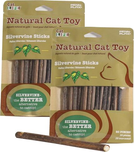 Penn-Plax Cat-Life Natural 5-Piece Toy Bundle for Cats – Contains Silvervine and Compressed Catnip – 2 Wands, 1 Pack of Silvervine Sticks, and 2 Birdies in Saudi Arabia