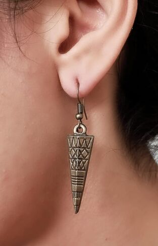 tribal earrings Unisex dangle earrings Long boho earrings African ethnic earrings triangle earrings Gypsy jewelry in Saudi Arabia