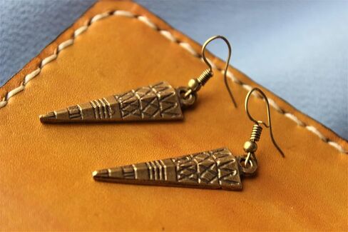 tribal earrings Unisex dangle earrings Long boho earrings African ethnic earrings triangle earrings Gypsy jewelry in Saudi Arabia