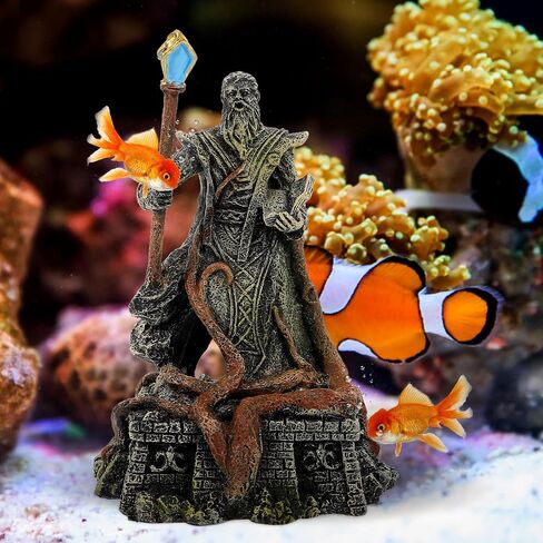 Beaupretty Poseidon Aquarium Decorations Aquarium Resin Greek Decoration God of The Sea Statue Fish Tank Decoration Rockery for Freshwater Seawater Aquarium in Saudi Arabia