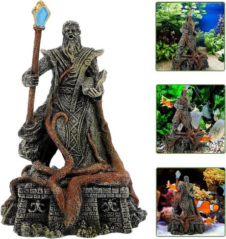 Beaupretty Poseidon Aquarium Decorations Aquarium Resin Greek Decoration God of The Sea Statue Fish Tank Decoration Rockery for Freshwater Seawater Aquarium in Saudi Arabia