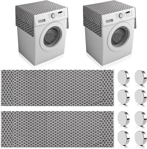 مجموعتان من غطاء الغسالة والمجفف مقاس 51.2 × 21.6 بوصة للجزء العلوي، غطاء غسالة مغناطيسي مانع للانزلاق، غطاء غسالة مضاد للانزلاق مع أكياس تخزين، غطاء مقاوم للغبار مع جيوب للغسيل in Kuwait