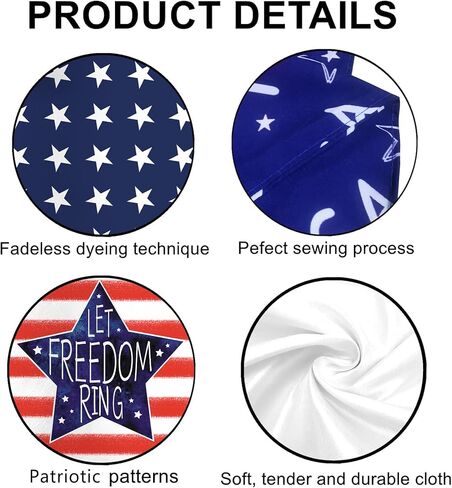 4Th of July Dog Bandanas, Reversible Dual-Layer Patriotic Theme Design 2 Pack, Let Freedom Ring Independence Day Square Dog Kerchief, American Flag Pet Scarf Dogs Gifts (01) in Kuwait