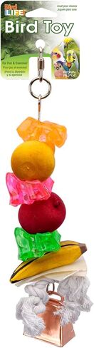 Penn-Plax Bird-Life Fruit Kabob Bird Toy with Bell – Various Textures, Materials, and Colors – Great for African Greys, Medium Birds, and Small Parrots – Large in Saudi Arabia