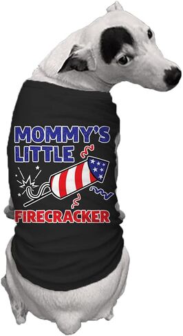 Mommy's Little Firecracker - USA Independence Day 4th of July Dog Shirt (Red, Small) in Kuwait