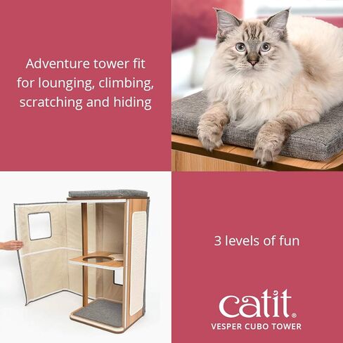 Catit Vesper Cat Tree, Cubo Cat Tower Stone, 52094 in Saudi Arabia