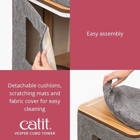 Catit Vesper Cat Tree, Cubo Cat Tower Stone, 52094 in Saudi Arabia