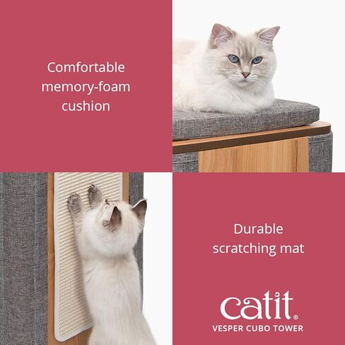 Catit Vesper Cat Tree, Cubo Cat Tower Stone, 52094 in Saudi Arabia