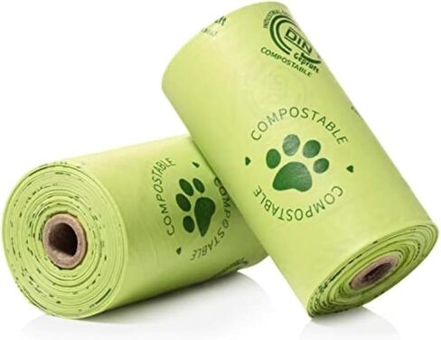 8 Rolls/120 Count, Dog waste bags 100% Eco-Friendly and Recycling Leak Proof Scented Green Waste Bags, Certified Biodegradable in Saudi Arabia