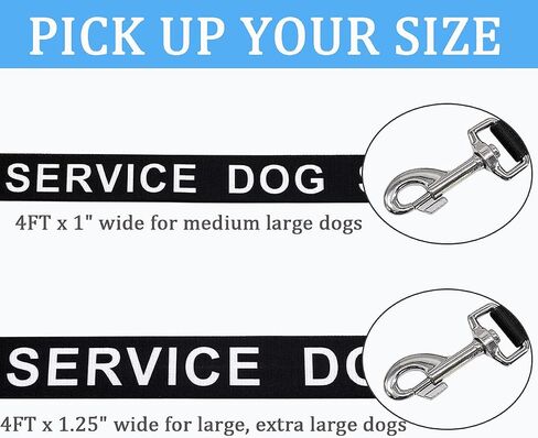 MayPaw 4FT Service Dog Leash, 1" and 1.25" Wide Nylon Dog Leash with Comfortable Neoprene Handle, Great for Medium to Extra-Large Dogs (4ft x 1", black) in Saudi Arabia