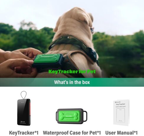 GlocalMe KeyTracker GPS Tracker للكلاب، طوق كلب GPS غير محدود النطاق مع خدمة الشبكة العالمية، متعقب الحيوانات الأليفة مع 6 تقنيات موقع لتتبع الوقت الحقيقي، مقاوم للماء وعمر بطارية طويل in Kuwait
