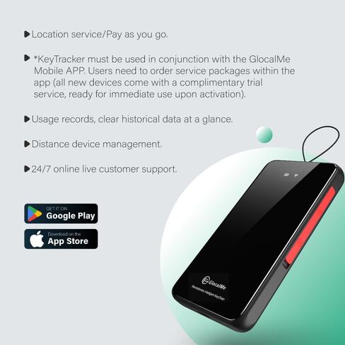 GlocalMe KeyTracker GPS Tracker للكلاب، طوق كلب GPS غير محدود النطاق مع خدمة الشبكة العالمية، متعقب الحيوانات الأليفة مع 6 تقنيات موقع لتتبع الوقت الحقيقي، مقاوم للماء وعمر بطارية طويل in Kuwait
