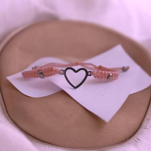 Maltki Creaciones- Pulsera Macrame Hecho a Mano Juego Pulseras Corazon Amor Amistad Novios Tejida in Saudi Arabia