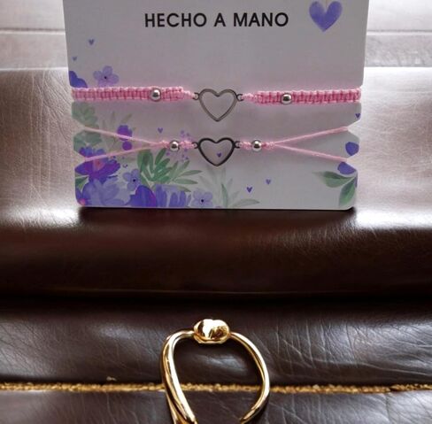 Maltki Creaciones- Pulsera Macrame Hecho a Mano Juego Pulseras Corazon Amor Amistad Novios Tejida in Saudi Arabia