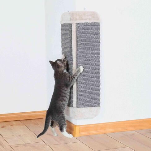TRIXIE Wall Mount Scratching Board for Corners, Vertical Scratching Mat for Small Places, Sisal Cat Scratcher, Gray in Saudi Arabia