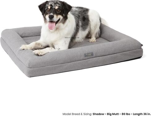 NANDOG Pet Gear Memory Foam Dog Bed - Orthopedic Plush Cushion for Comfortable Sleeping, Washable Cover - Ideal for Dogs with Joint Pain, Arthritis (Grey, Large) in Saudi Arabia