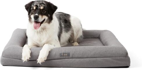 NANDOG Pet Gear Memory Foam Dog Bed - Orthopedic Plush Cushion for Comfortable Sleeping, Washable Cover - Ideal for Dogs with Joint Pain, Arthritis (Grey, Large) in Saudi Arabia