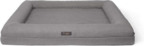 NANDOG Pet Gear Memory Foam Dog Bed - Orthopedic Plush Cushion for Comfortable Sleeping, Washable Cover - Ideal for Dogs with Joint Pain, Arthritis (Grey, Large) in Saudi Arabia