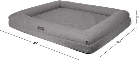 NANDOG Pet Gear Memory Foam Dog Bed - Orthopedic Plush Cushion for Comfortable Sleeping, Washable Cover - Ideal for Dogs with Joint Pain, Arthritis (Grey, Large) in Saudi Arabia
